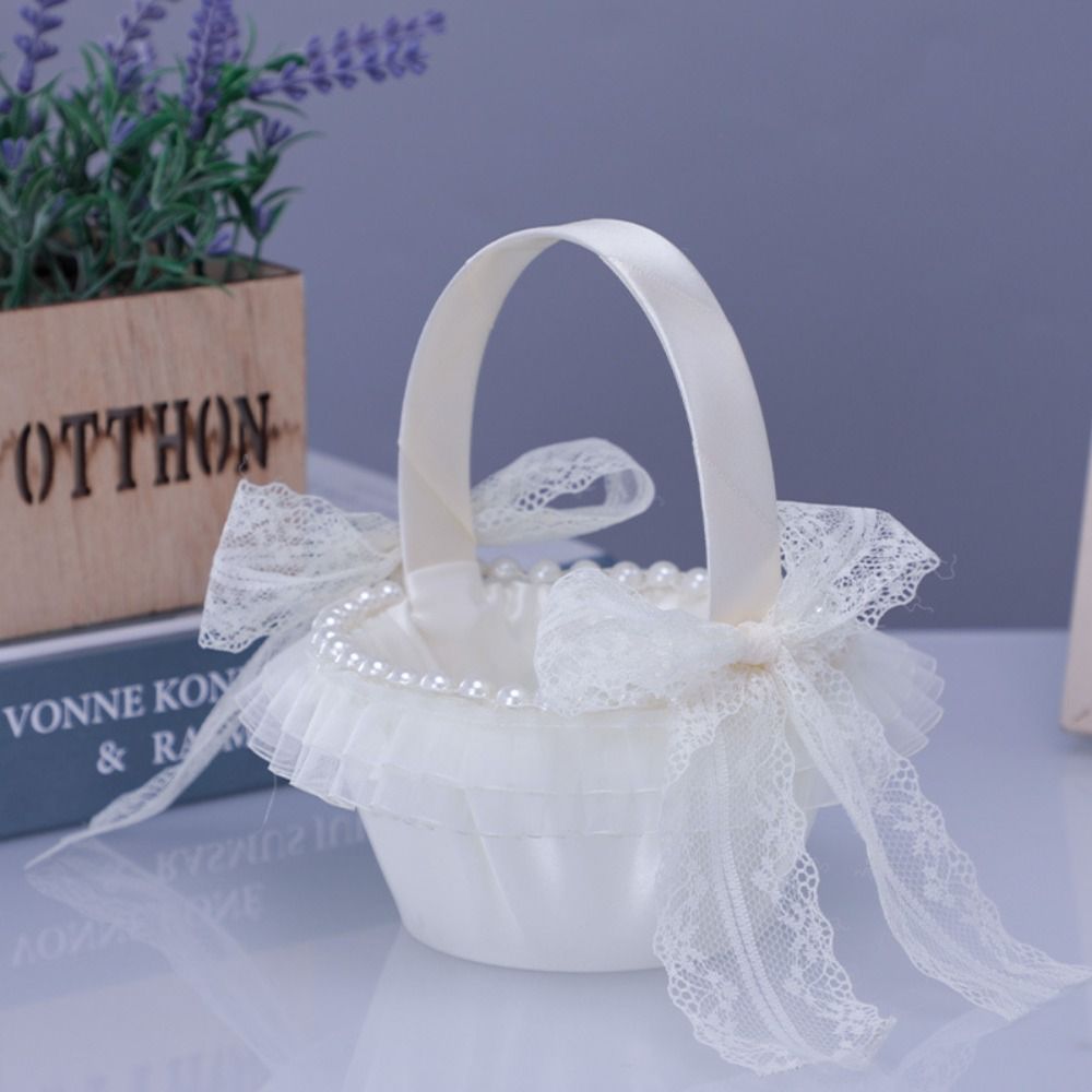 Sweet Lace Wedding Flower Bask - Gardening Tools Girls 评论和价格