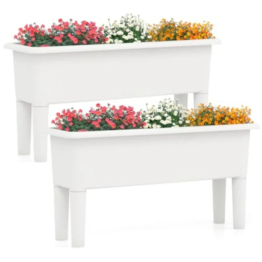 Raised Garden Beds Outdoor Set - Self-Watering Planter 评论和价格